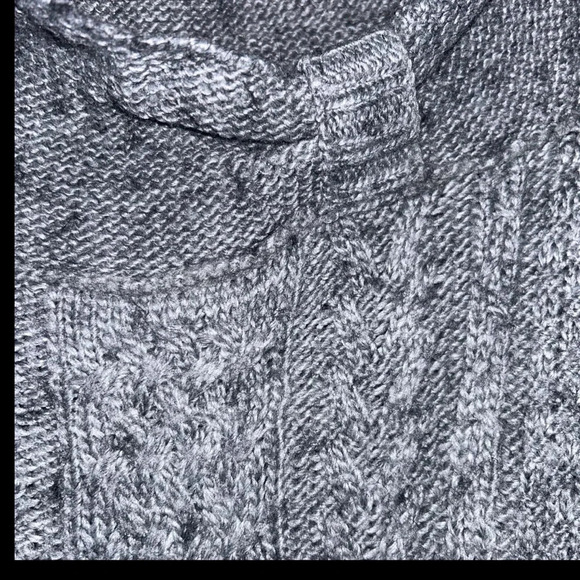 Nine West Cowl Neck Long Sleeve Alpaca Wool Blend Sweater Tunic Pockets Grey L - Picture 3 of 5